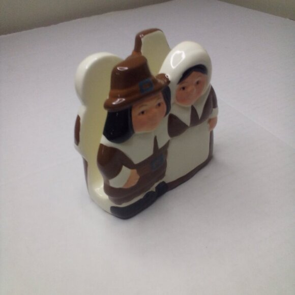 The Pilgrim Pair Collectable Napkin Holder Publix Ceramic - Picture 6 of 14
